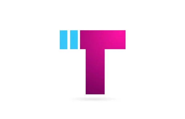 公司标识图标设计用粉红蓝色字母T字母表 — 图库矢量图片