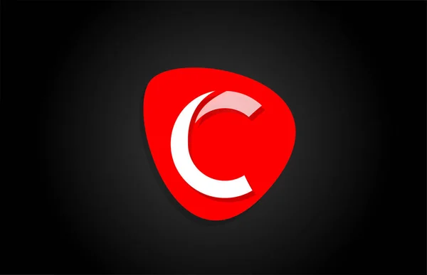 Logotipo de letra de alfabeto blanco C rojo para el diseño del icono del logotipo de la empresa — Archivo Imágenes Vectoriales