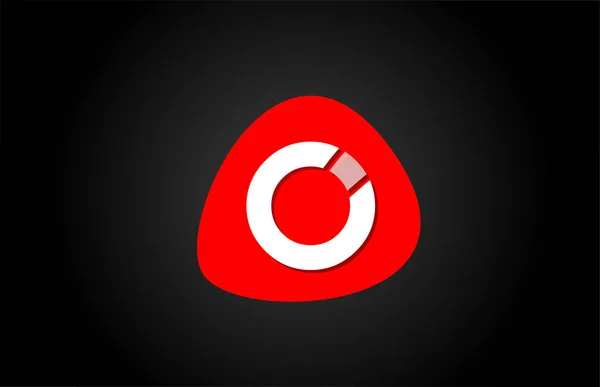 会社のロゴのアイコンデザインのための赤Oホワイトアルファベット文字のロゴ — ストックベクタ
