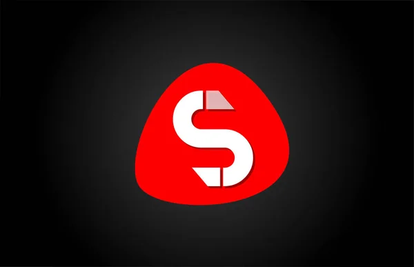 Logotipo de letra de alfabeto rojo S blanco para el diseño del icono del logotipo de la empresa — Archivo Imágenes Vectoriales