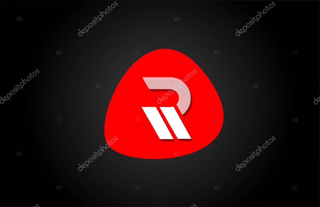 Red R white alphabet letter logo for company logo icon design. Suitable for a corporate or business design