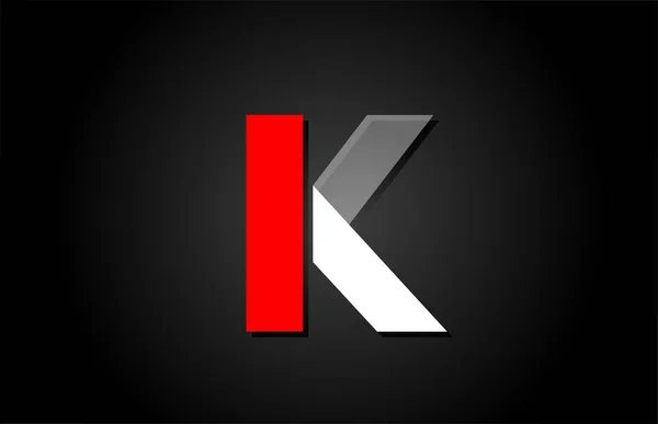 Red white black K alphabet letter logo for company icon design — ストックベクタ