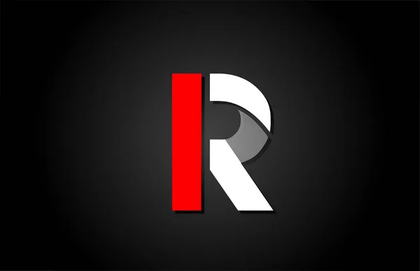 Red white black R alphabet letter logo for company icon design — ストックベクタ