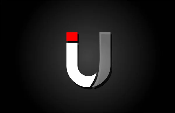 Rot weiß schwarz u Alphabet Buchstabe Logo für Unternehmen Icon Design — Stockvektor
