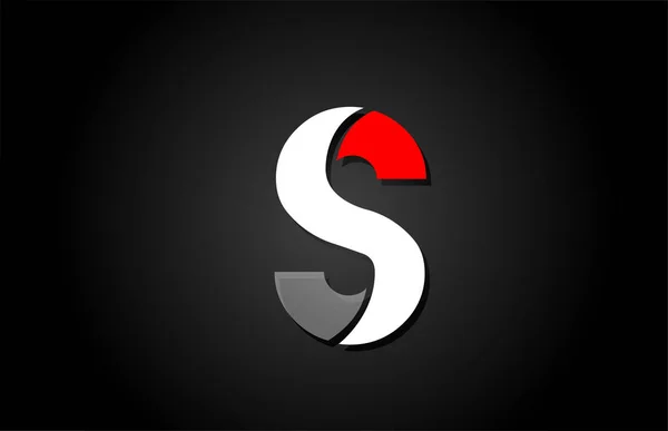 Rot weiß schwarz s alphabet buchstabe logo für firma icon design — Stockvektor