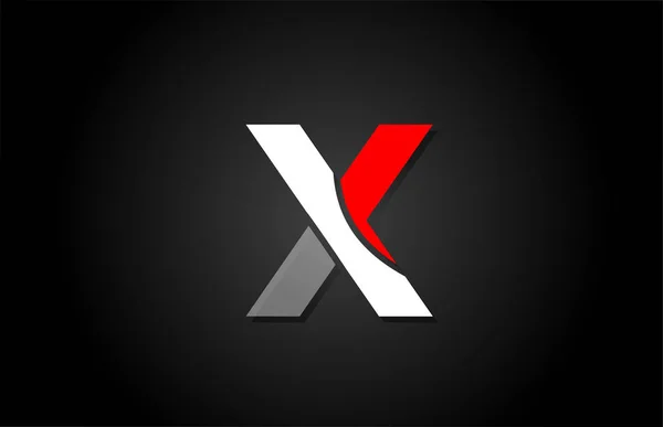Červená bílá černá X abeceda písmeno logo pro firemní design ikon — Stockový vektor