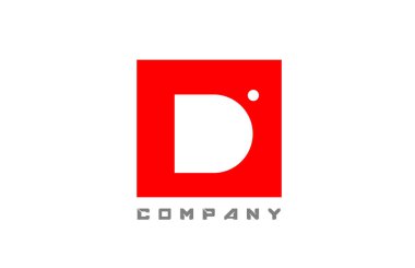 kırmızı beyaz D harf simgesi simgesi şirket ve iş dünyası için nokta tasarımlı