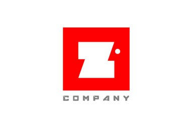 Şirket ve iş dünyası için nokta dizaynlı kırmızı beyaz Z harfi simgesi