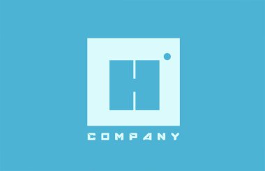 Şirket ve iş dünyası için nokta tasarımlı mavi beyaz H alfabesi harfi simgesi