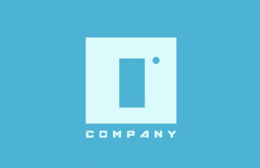 mavi beyaz I alfabe harf simgesi şirket ve iş için nokta tasarımlı simge