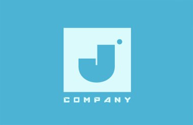 Şirket ve iş dünyası için nokta dizaynlı mavi beyaz J harfi simgesi simgesi