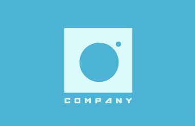 Şirket ve iş dünyası için nokta tasarımlı mavi beyaz O alfabe harf simgesi simgesi