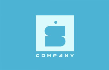 Şirket ve iş dünyası için nokta tasarımlı mavi beyaz S harfi simgesi