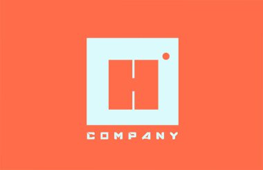 Şirket ve iş dünyası için nokta dizaynlı H beyaz turuncu harf simgesi simgesi