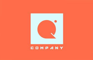 Nokta tasarımlı şirket ve iş dünyası için Q beyaz turuncu harf simgesi simgesi