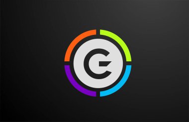 Çemberli iş ve şirket için renkli G alfabesi harfi logo simgesi tasarımı