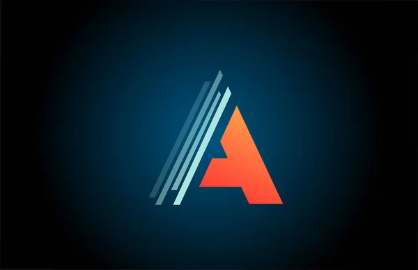 Orange Bleu Une Icône Logo Lettre Alphabet Pour Les Entreprises — Image vectorielle
