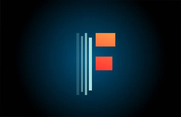 Orange Blue Alphabet Letter Logo Icon Business Company Line Design — стоковый вектор
