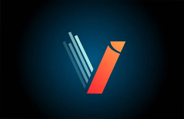 Помаранчевий Синій Абетка Значок Логотипу Бізнесу Компанії Лінійним Дизайном — стоковий вектор