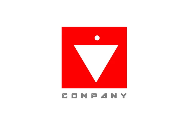 会社やドットデザインのビジネスのための赤い白いVアルファベットの文字のロゴのアイコン — ストックベクタ