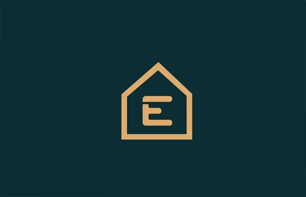 Yellow Alphabet Letter Logo Icon Business Company House Contour Design — Stock Vector