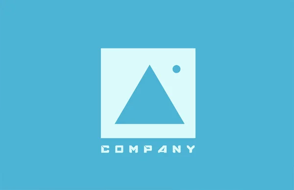 Μπλε Λευκό Ένα Εικονίδιο Λογότυπο Γράμμα Αλφάβητο Για Την Εταιρεία — Διανυσματικό Αρχείο