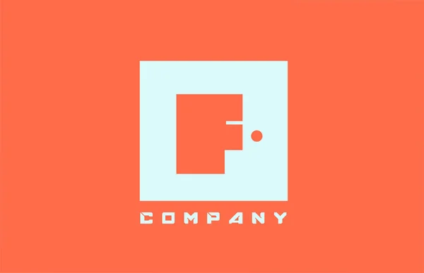 Icono Letra Alfabeto Naranja Blanco Logotipo Para Empresa Negocio Con — Vector de stock