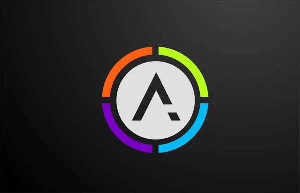 Coloré Une Lettre Alphabet Logo Icône Design Pour Les Entreprises — Image vectorielle