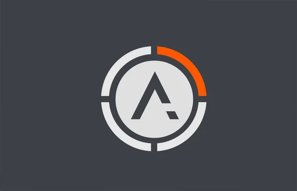 Orange Gris Une Lettre Alphabet Logo Icône Design Pour Entreprise — Image vectorielle