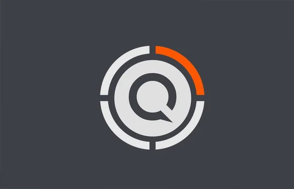企業やビジネスのためのオレンジグレーQアルファベット文字のロゴアイコンのデザイン — ストックベクタ