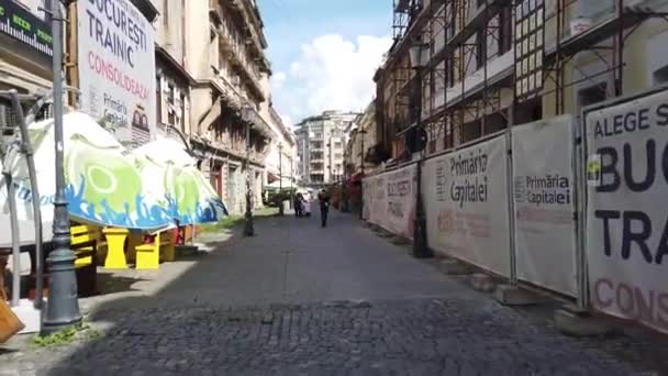 Βουκουρέστι Ρουμανία Ιουνίου 2020 Βίντεο Περπάτημα Στην Παλιά Πόλη Παλιό — Αρχείο Βίντεο