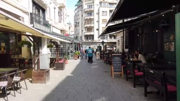 Boekarest Roemenië Juni 2020 Video Van Wandelen Old Town Old — Stockvideo