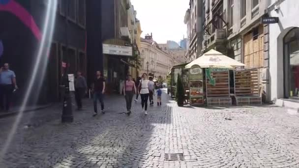 Boekarest Roemenië Juni 2020 Video Van Wandelen Old Town Old — Stockvideo