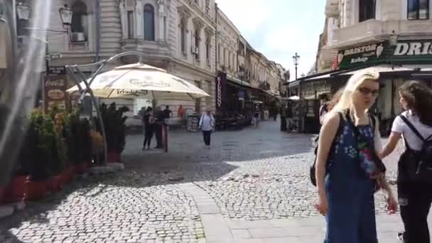 Бухарест Румыния Июня 2020 Года Видео Прогулки Старому Городу Старому — стоковое видео