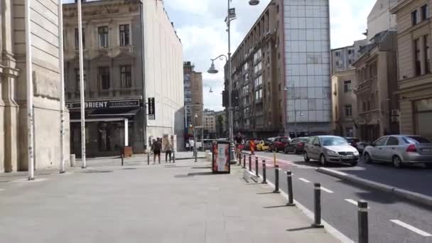 Bucarest Romania Giugno 2020 Video Camminare Nel Centro Storico Bucarest — Video Stock