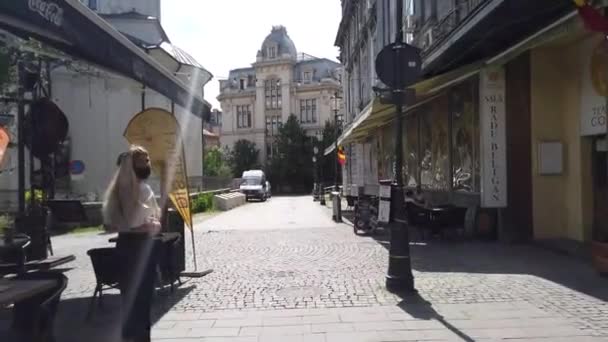 Bucarest Rumania Junio 2020 Video Caminar Casco Antiguo Centro Antiguo — Vídeos de Stock