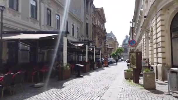 Bucarest Rumania Junio 2020 Video Caminar Casco Antiguo Centro Antiguo — Vídeos de Stock