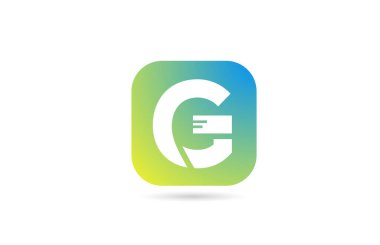 Şirket ve iş dünyası için yeşil mavi G alfabesi harf simgesi tasarımı. Pastel renk şablonu