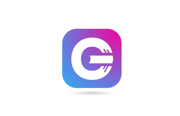 Vierkante Alfabet Letter Logo Voor Bedrijf Bedrijf Roze Blauwe Kleurensjabloon — Stockvector