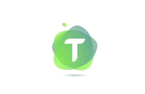 ビジネスやグラデーションデザインの会社のためのTアルファベットの文字のロゴ 緑と白の企業アイデンティティのためのパステルカラーテンプレート — ストックベクタ