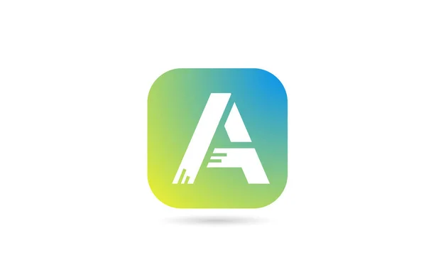 Vert Bleu Une Lettre Alphabet Logo Icône Design Pour Entreprise — Image vectorielle