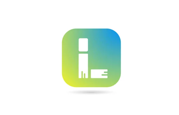 Green Blue Alphabet Letter Logo Icon Design Company Business Pastel — Stock Vector
