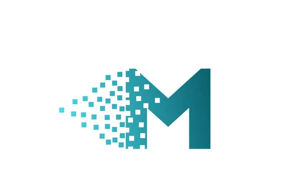 Logo Litery Alfabetu Ikona Dla Biznesu Firmy Zielony Projekt Pikseli — Wektor stockowy
