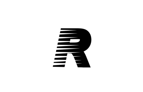 Line Stripes Alphabet Letter Logo Icon Business Company Simple Black — Stock Vector
