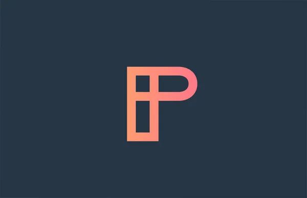 ピンクのアルファベット文字のロゴ企業やビジネスのためのPアイコン 企業のためのシンプルなラインデザイン — ストックベクタ