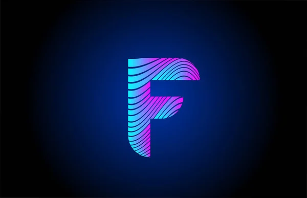 Fピンクブルーのアルファベット文字のロゴアイコンビジネス用 コーポレートアイデンティティのための現在のラインデザイン — ストックベクタ