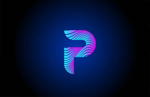 Roze Blauwe Alfabet Letter Logo Pictogram Voor Het Bedrijfsleven Curly — Stockvector