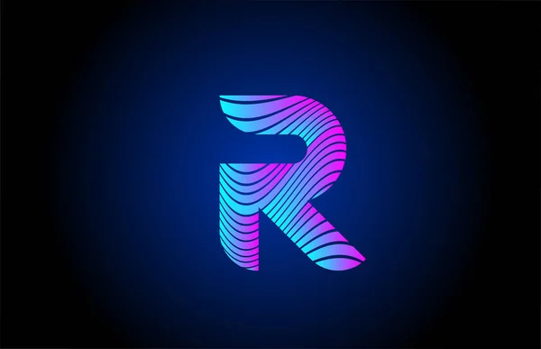 ビジネスのためのRピンクブルーアルファベット文字のロゴアイコン コーポレートアイデンティティのための現在のラインデザイン — ストックベクタ