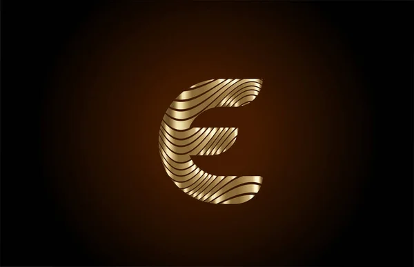 Żółta Ikona Logo Litery Alfabetu Dla Firmy Metalowa Linia Złota — Wektor stockowy