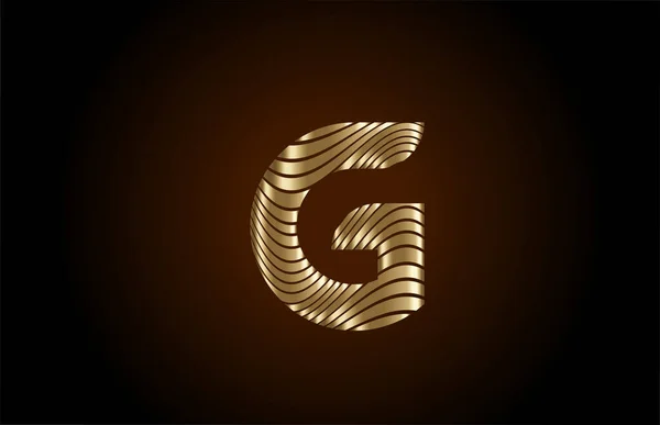 会社のためのG黄色のアルファベット文字のロゴアイコン 高級コーポレートアイデンティティのための金属ゴールドラインデザイン — ストックベクタ